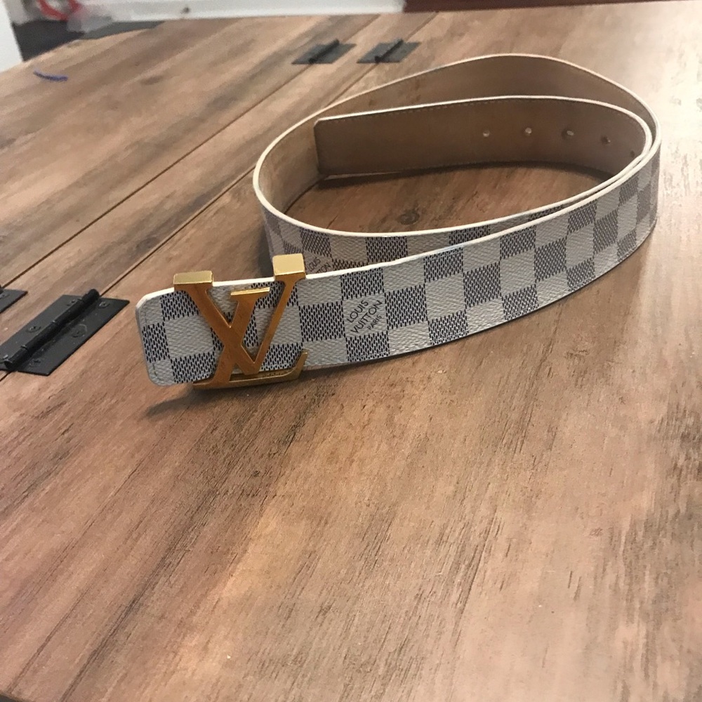 Louis Vuitton Gray and Gold Belt with Iconic Design